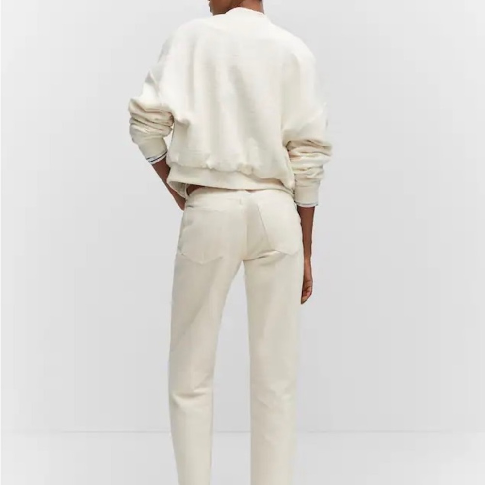 Comma ankle pants in speckled cream